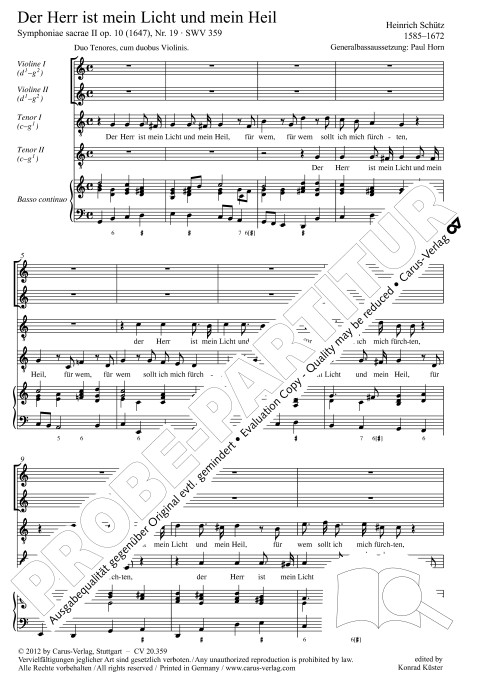 Der Herr ist mein Licht und mein Heil SWV 359