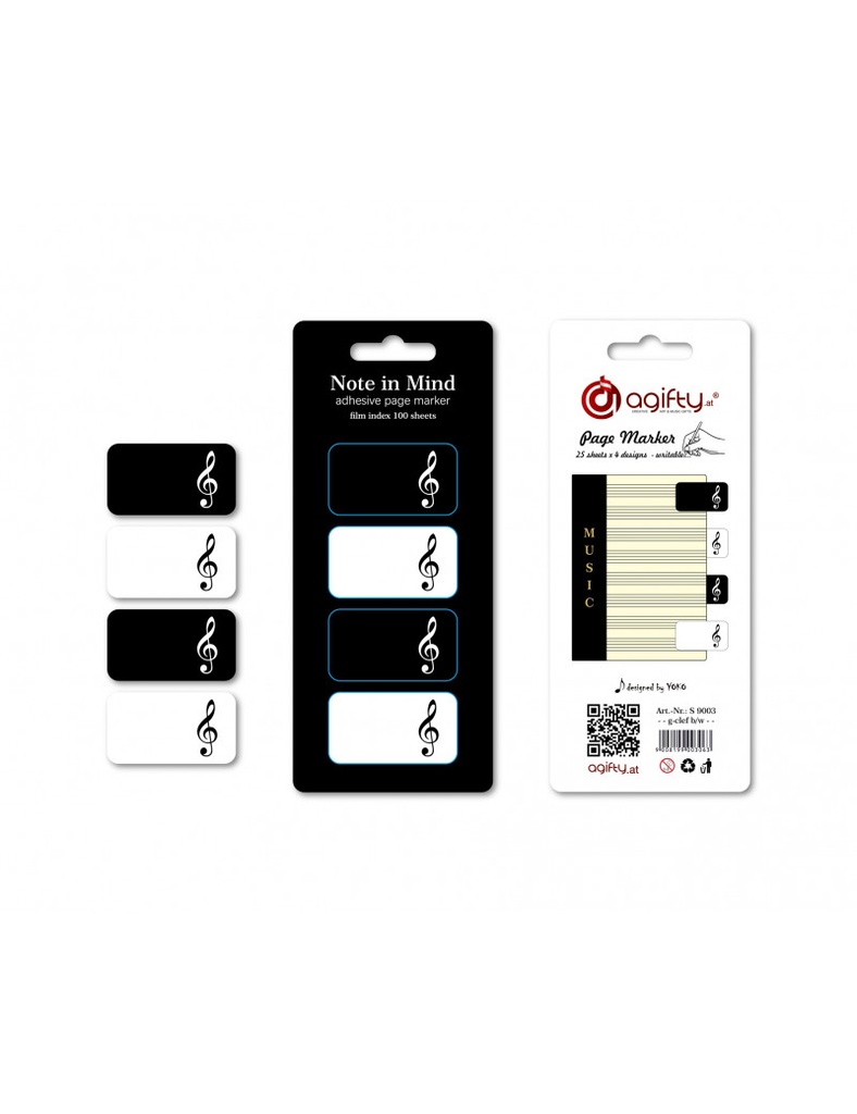 Page Marker Violinschlüssel schwarz/weiß