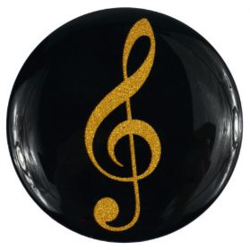 Magnet Button Violinschlüssel Gold/Glitter
