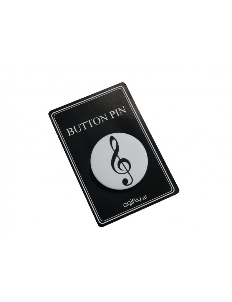 Ansteckbutton Violinschlüssel weiß
