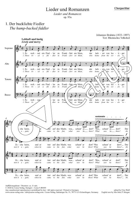 Lieder und Romanzen op. 93a