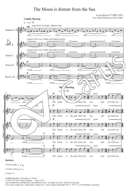 The moon is distant from the sea