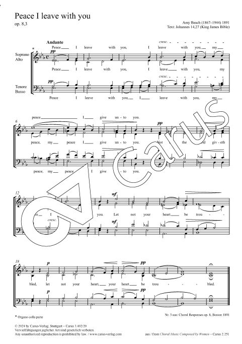 Peace I leave with you op. 8/3
