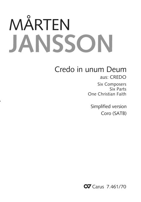 Credo in unum Deum - vereinfachte Version