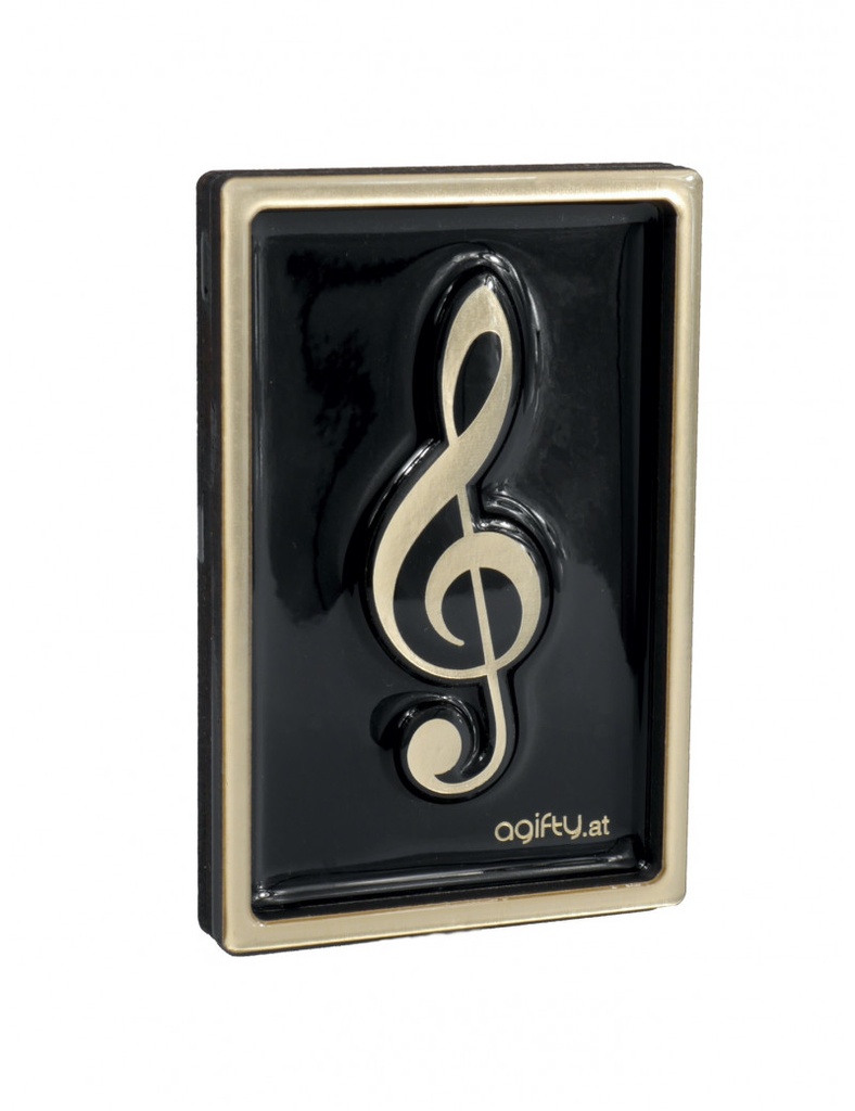 Magnet Violinschlüssel gold - Framed