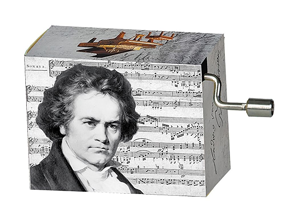 Musikbox / Spieluhr Beethoven (Portrait mit Noten)