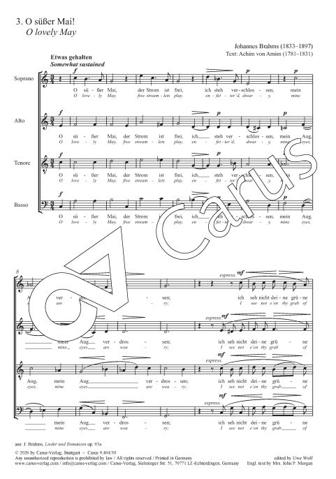 O süßer Mai! / O lovely may! op. 93a/3