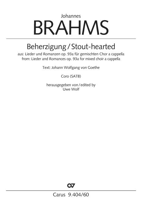 Beherzigung / Stout-hearted op. 93a/6