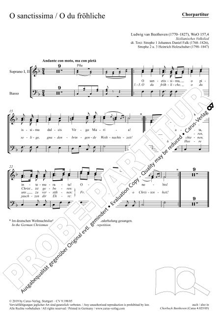 O sanctissima / O du fröhliche WoO 157/4