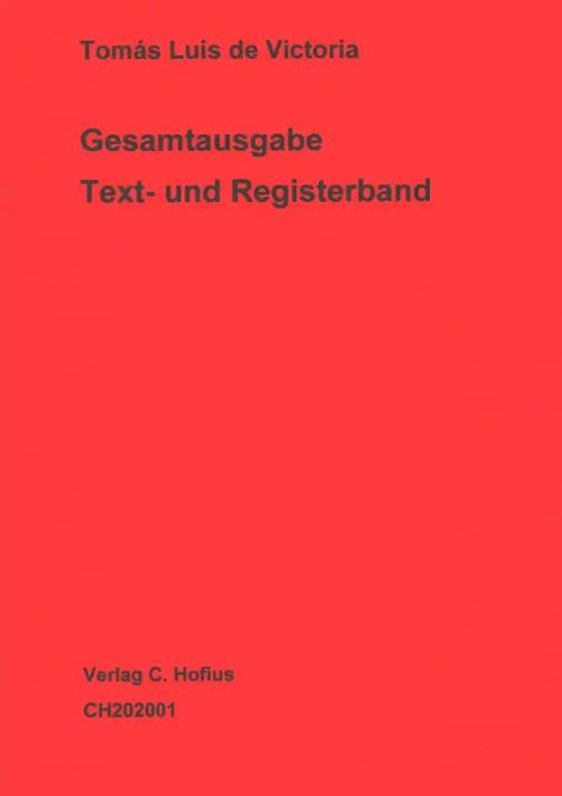 Vittoria-Gesamtausgabe: Text- und Registerband