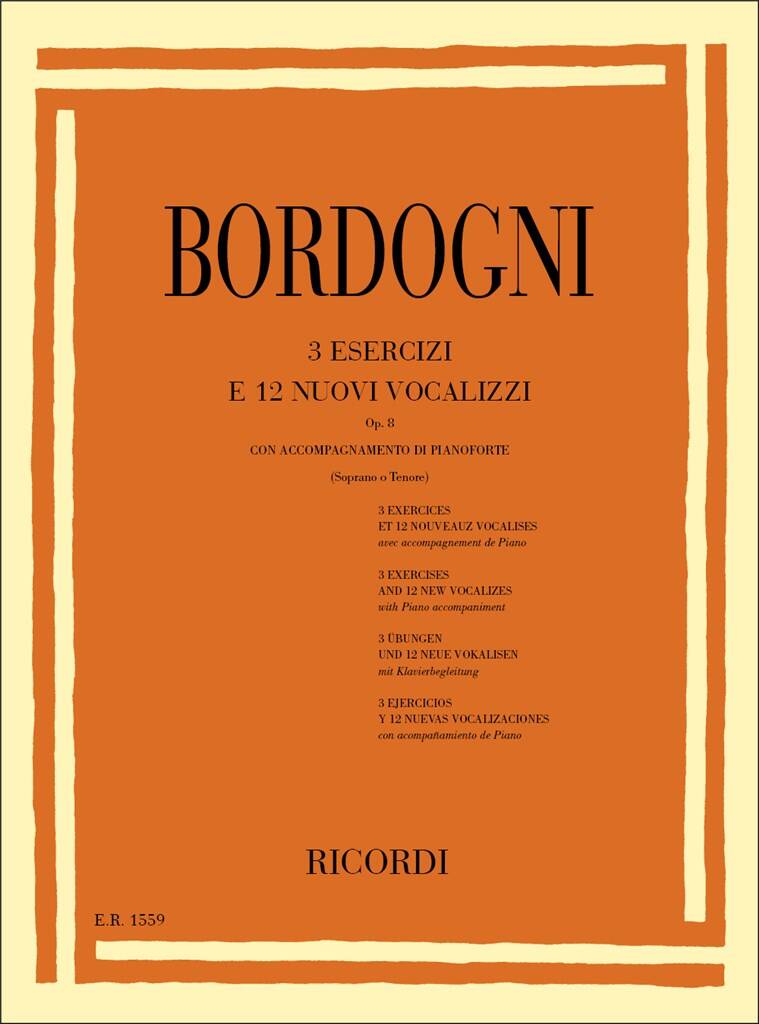 3 Esercizi e 12 Nuovi Vocalizzi op. 8