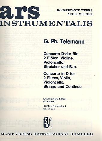 Konzert für 2 Flöten, Violine und Violoncello D-Dur
