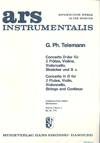 Konzert für 2 Flöten, Violine und Violoncello D-Dur