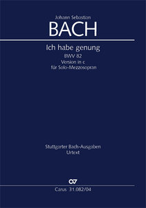 Ich habe genug, BWV 82, Fassung für Mezzosopran, Version in c