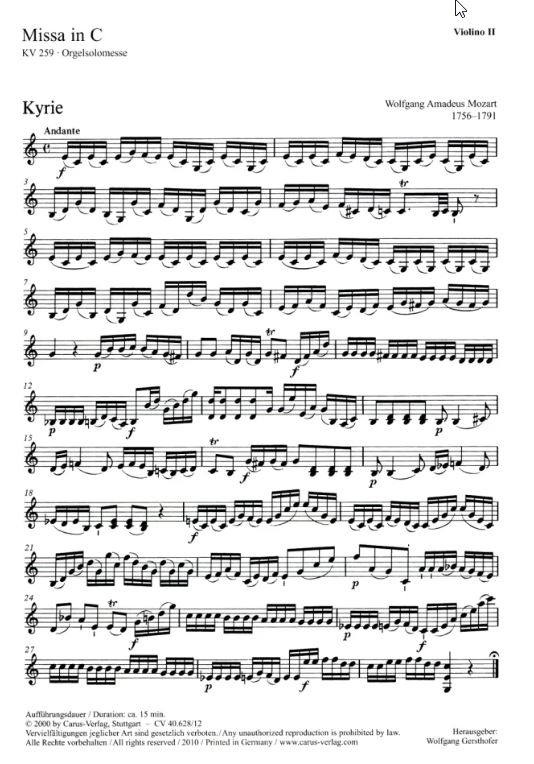 Missa in C, KV 259 (Orgelsolomesse)
