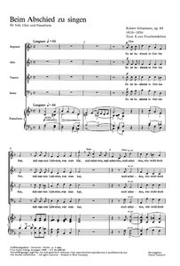 Beim Abschied zu singen, op. 84