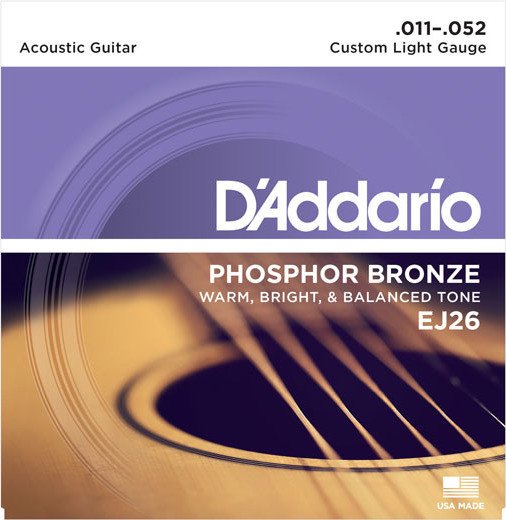 D'Addario Akustikgit. Saitensatz custom light