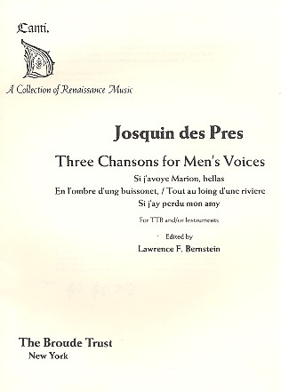 Three Chansons for Men's voices