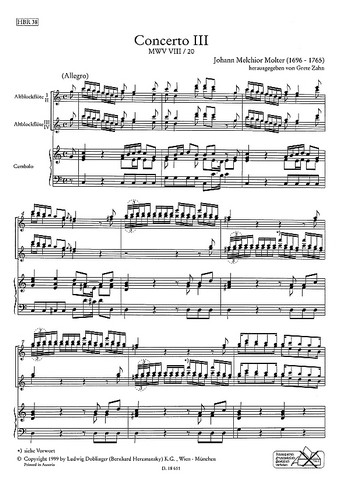Concerto III C-Dur MWV VIII/20