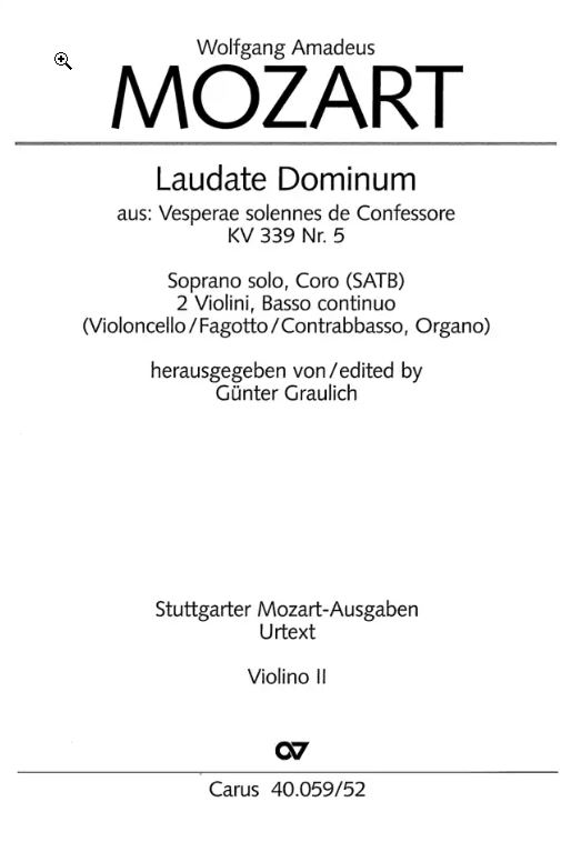 Laudate dominum, Nr. 5 aus KV 339