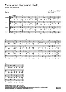 Messe ohne Gloria und Credo WAB 146