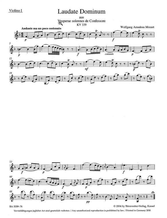 Laudate Dominum, aus KV 339