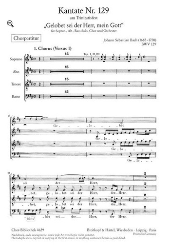 [157327] Gelobet sei der Herr, mein Gott, BWV 129