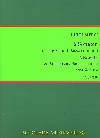 [285238] 6 Sonaten für Fagott (Violoncello) und basso continuo Heft 2 op. 3