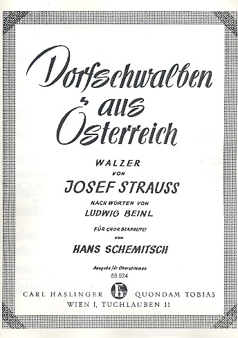 [65-00924-KLA] Dorfschwalben aus Österreich op. 164