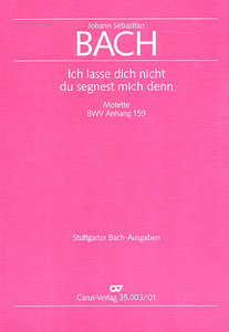 [160270] Ich lasse dich nicht, du segnest mich denn, BWV Anhang 159