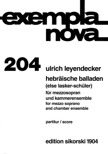 [7405] Hebräische Balladen nach Gedichten von Else Lasker-Schüler (1993)