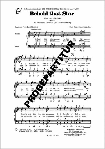 [164025] Behold that star / Seht ihr den Stern