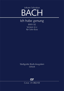 [149246] Ich habe genug, BWV 82, Fassung für Bass, c-moll, Neuausgabe 2010