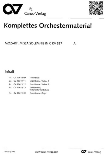[325996] Missa solemnis in C, KV 337
