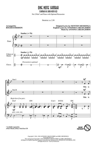 [237666] One note Samba (Sambe de uma nota so)