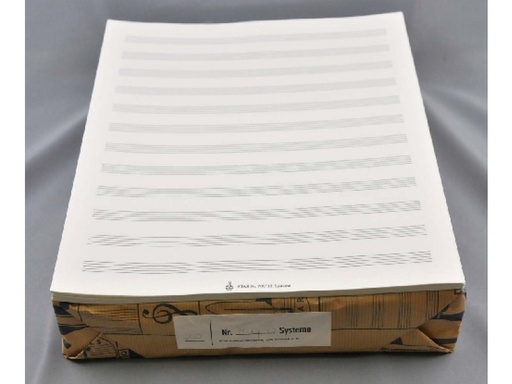 [305548] Notenpapier Großquart - Hochformat 12 linig (5 Bögen)