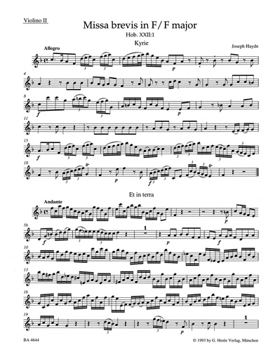 [102650] Missa brevis in F (Jugendmesse), Hob. XXII:1