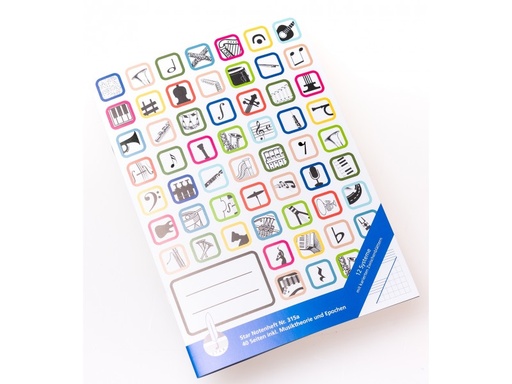 [137369] Notenheft A4 12 linig mit Zwischenblatt