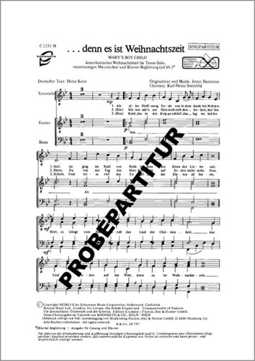 [132559] Denn es ist Weihnachtszeit ( = Mary's boy child )