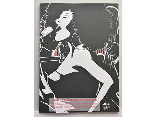 [331146] Notenblock Premium A4 - 12 linig gelocht