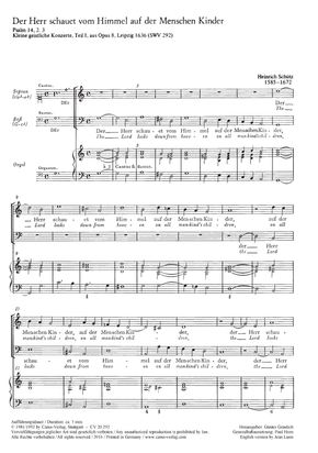 [166557] Der Herr schauet vom Himmel auf der Menschen Kinder, SWV 292