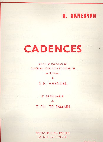 [204034] Kadenzen zu Händel - Concerto en si mineur &  Telemann - Concerto en sol majeur (Konzert)