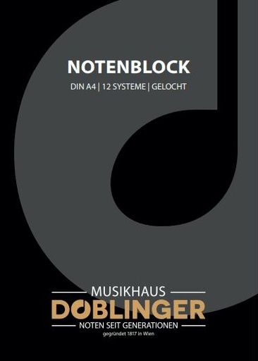 [205951] Notenblock A4 - 12 linig gelocht