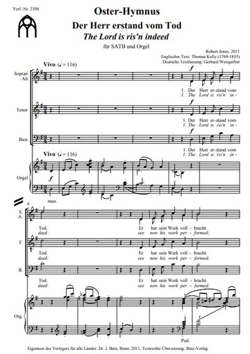 [249189] The Lord is ris'n indeed / Der Herr erstand vom Tod - Osterhymnus