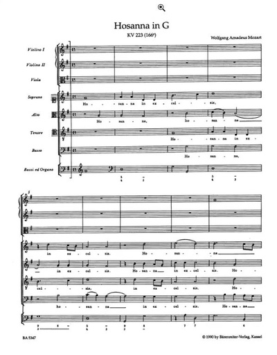 [178911] Hosanna in G, KV 223