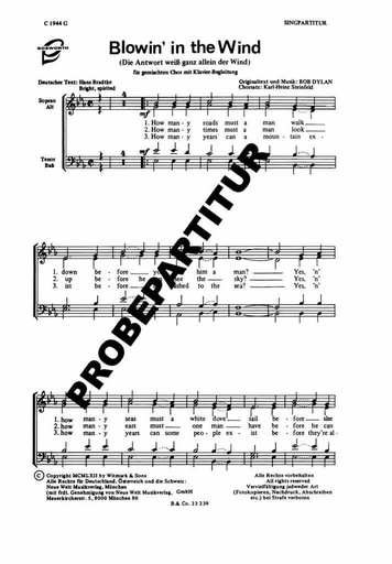 [199005] Blowin' in the wind / Die Antwort weiß ganz allein der Wind