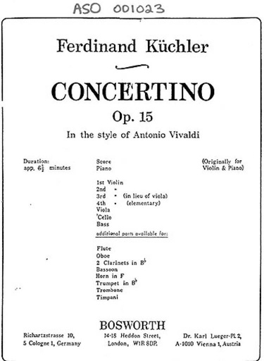 [108863] Concertino D-Dur op. 15