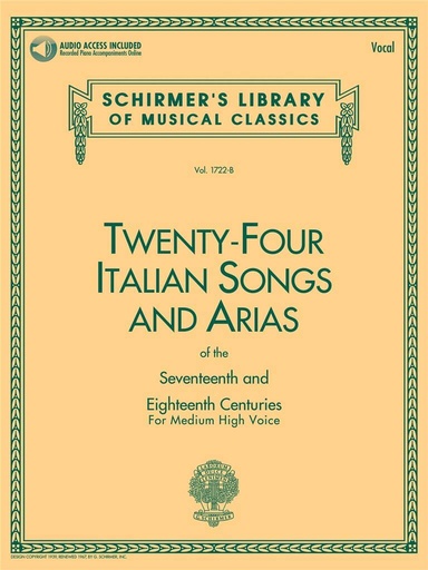 [72987] 24 Italian Songs and Arias Medium High voice