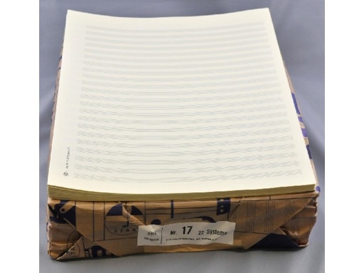[308753] Notenpapier Großquart - 22 linig