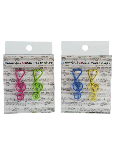 [308929] Paper Clips Treble Clef Colourful